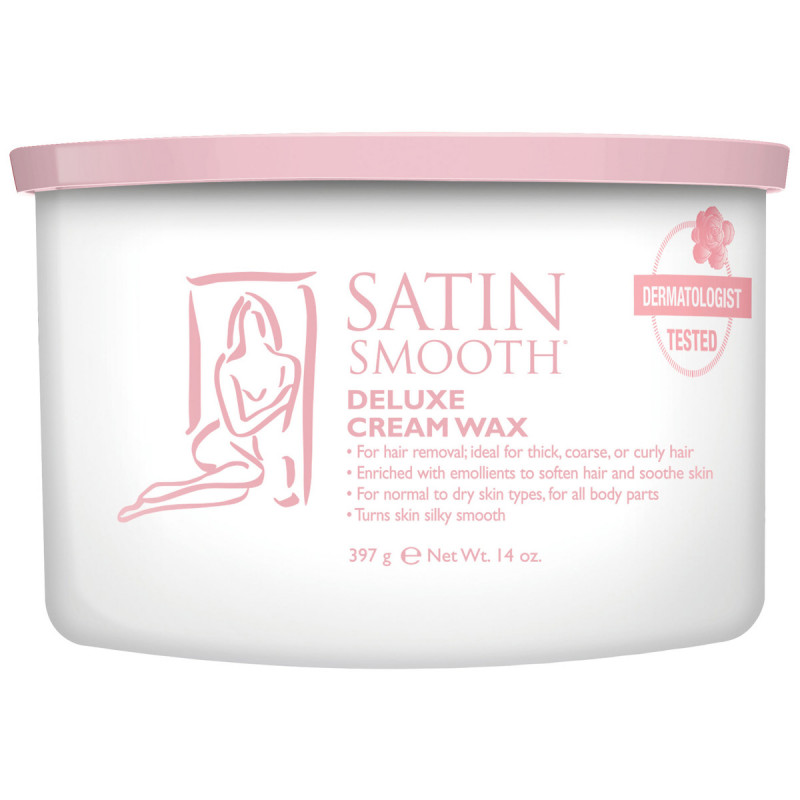 satin smooth deluxe cream wax 14oz # ssw14crg
