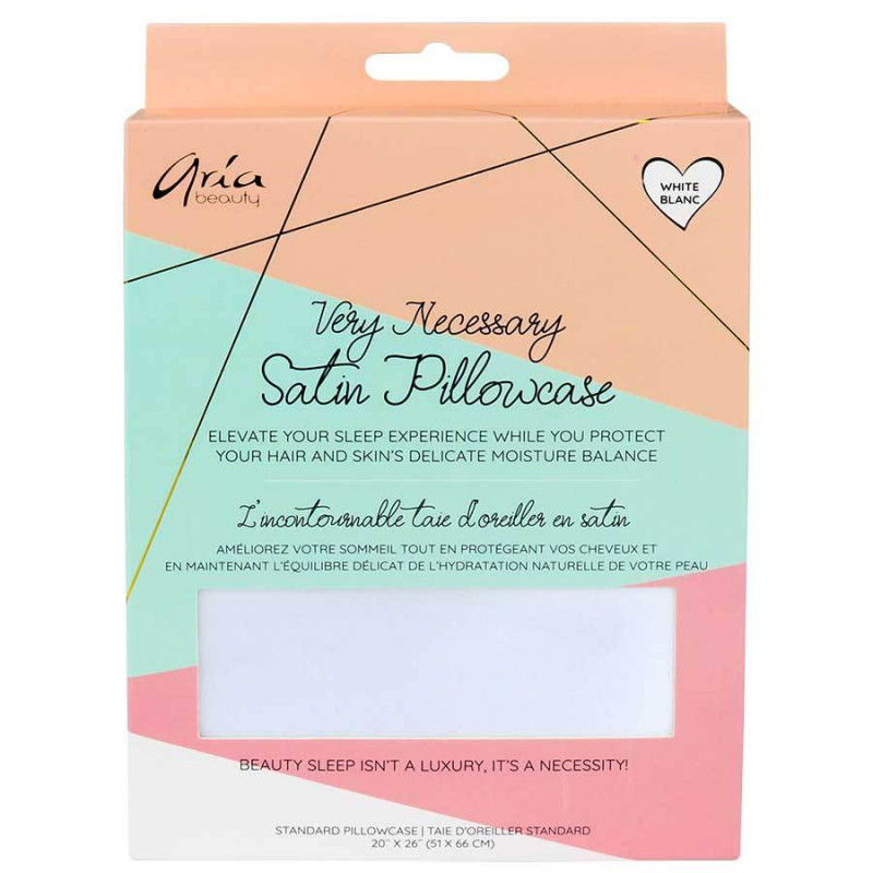 aria satin pillowcase 6 piece display (white)