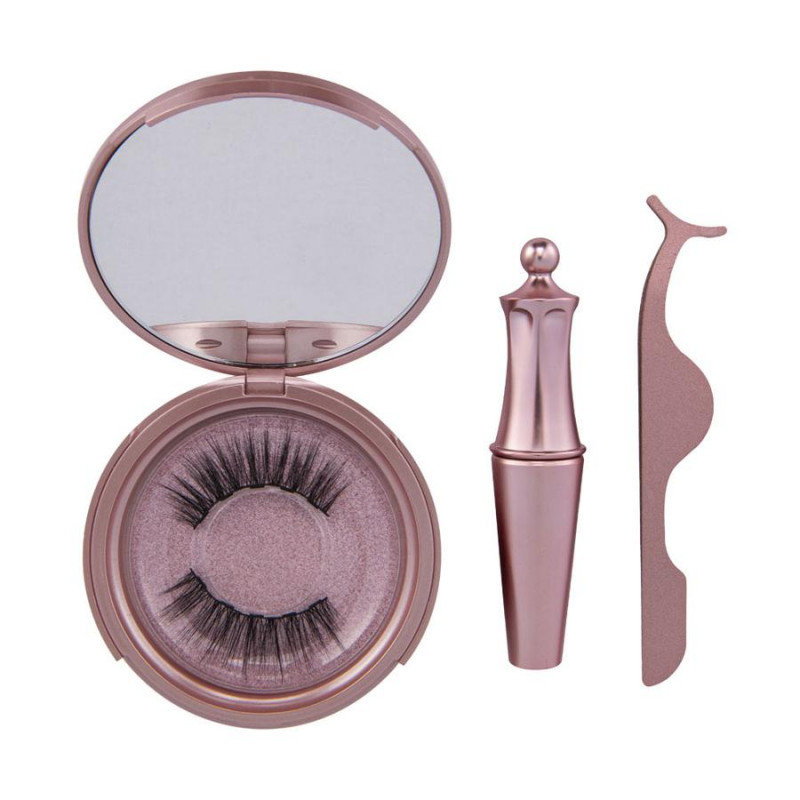 aria flash lash drama queen magnetic eyeliner & eyelashes with applicator tweezer 6 piece display