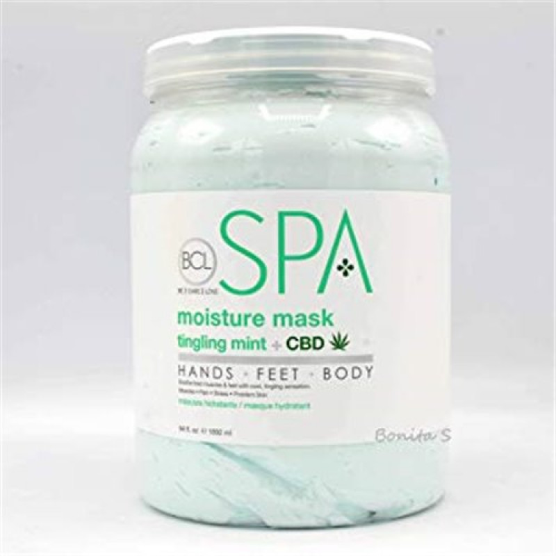 bcl spa moisture mask - tingling mint & cbd  64 oz
