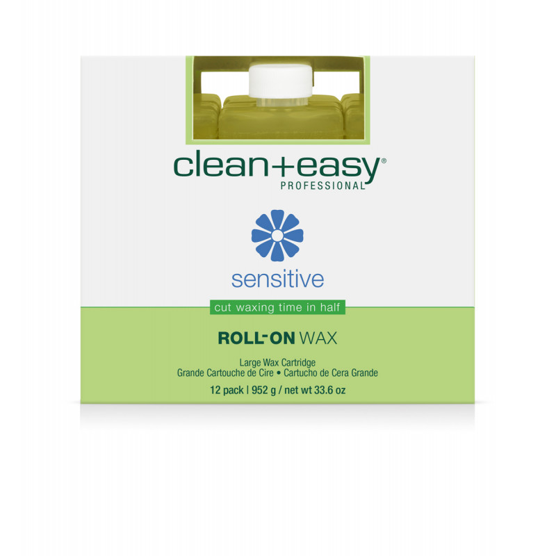 clean & easy large sensitive wax refill - 12 pack