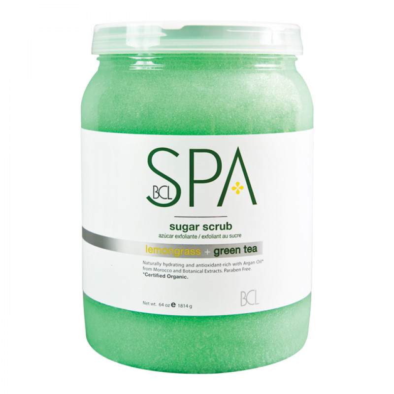 bcl spa sugar scrub lemongrass + green tea 64oz