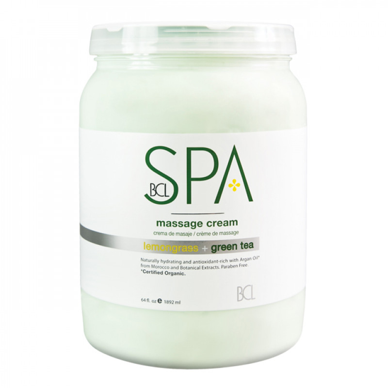 bcl spa lemongrass + green tea massage cream 64oz