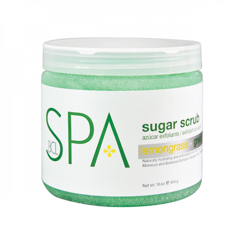 bcl spa sugar scrub lemongrass + green tea 16oz