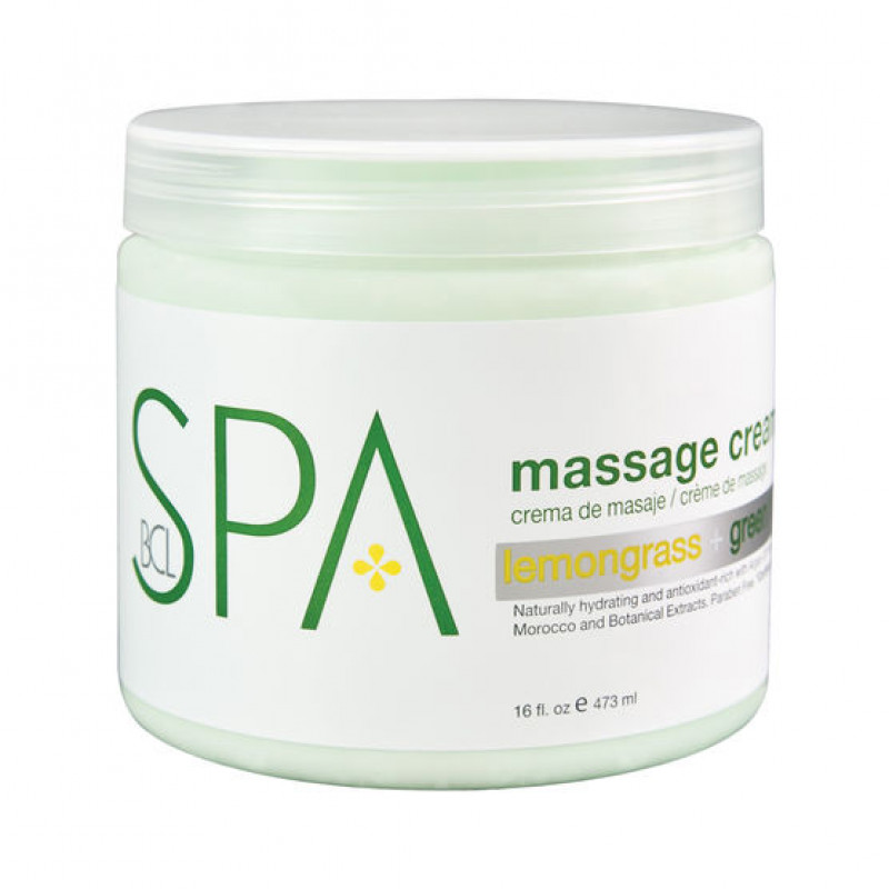 bcl spa lemongrass + green tea massage cream 16oz