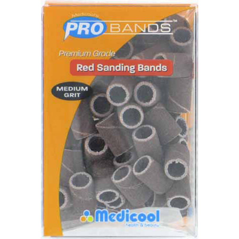 medicool pro bits® red sanding bands - medium grit (100 count)