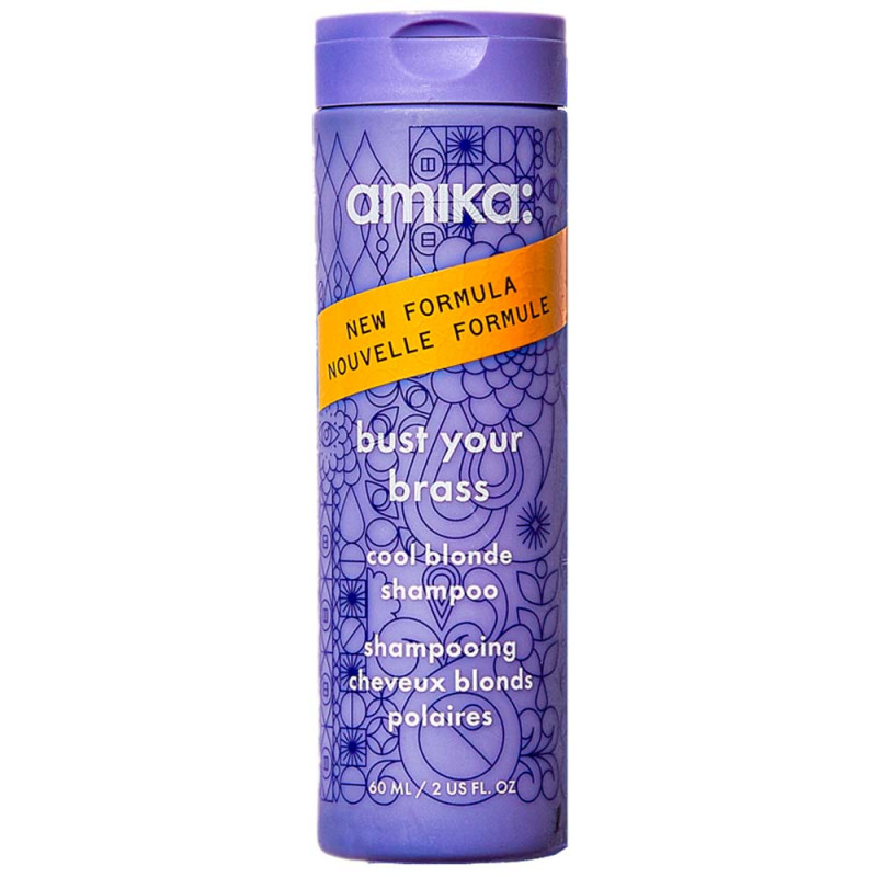 amika: bust your brass cool blonde repair shampoo 60ml/2.03oz - reformulated