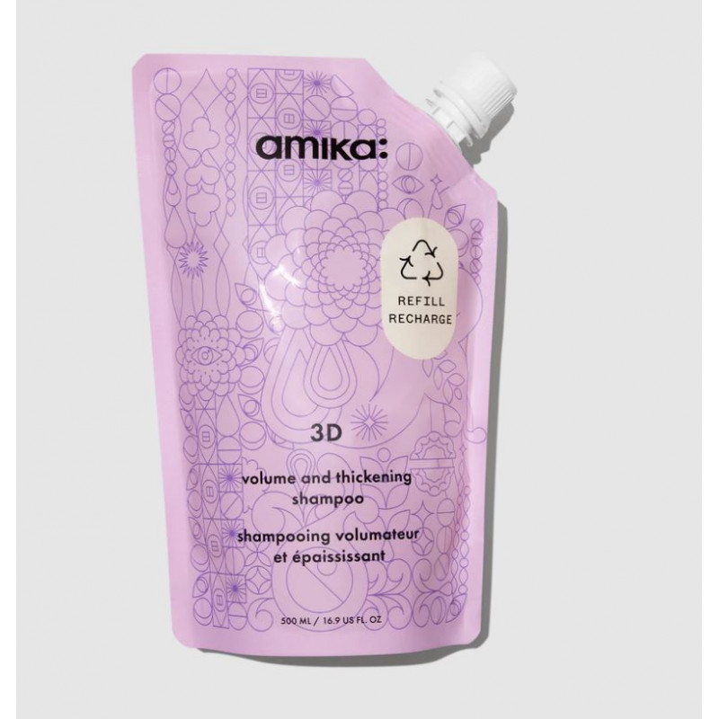 amika: 3d volume and thickening shampoo  refill 500ml
