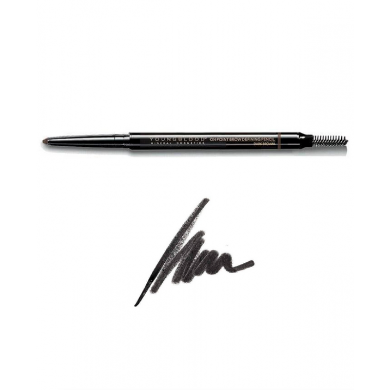 youngblood on point brow defining pencil dark brown .012 oz