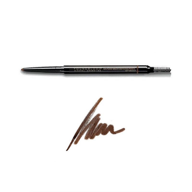 youngblood on point brow defining pencil soft brown .012 oz