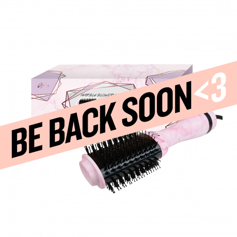 aria beauty pink marble blowdry brush